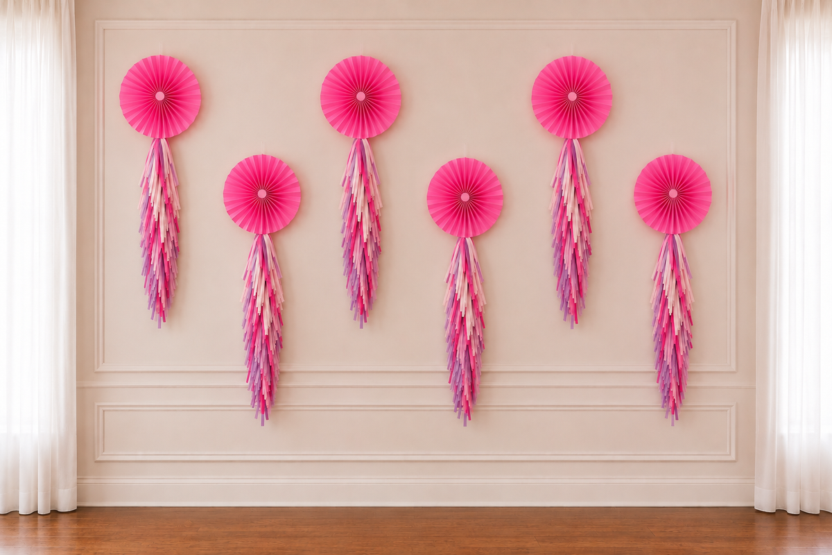 Paper Fans with Tassel Party Decor